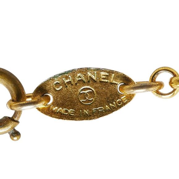 Chanel Pearl Rhinestone Chain Necklace Gold - Picture 6 of 6